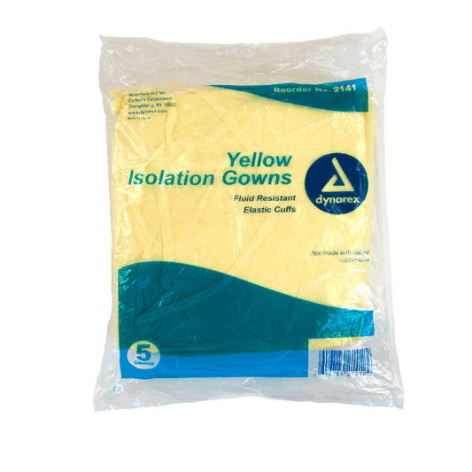 Isolation Gown amarillo paquete de 5