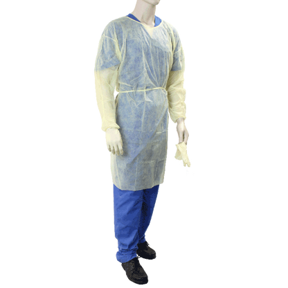 Isolation Gown amarillo paquete de 5