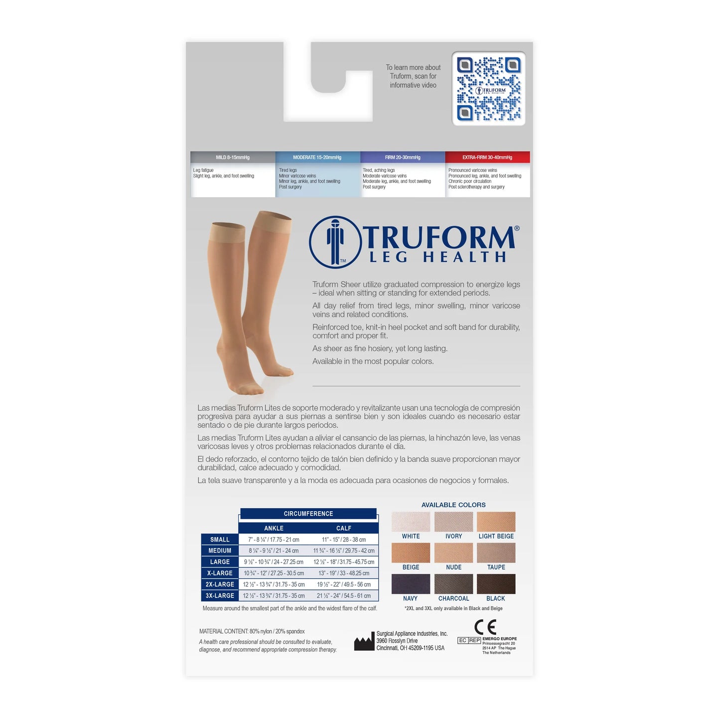Medias de compresión sheer closed toe presión 8-15 mmhg