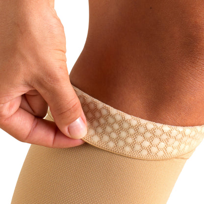 Medias de compresión Beige 15-20 mmhg altas hasta el muslo